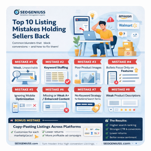 Avoid These 10 Common Listing Mistakes on Amazon & Walmart